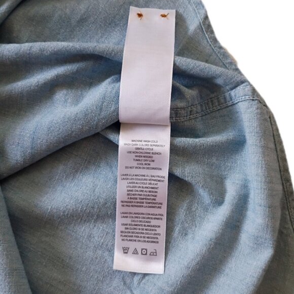 Ben Sherman NWT Men's XL Chambray Short Sleeve Shirt Blue Casual Button-Up - Picture 7 of 8